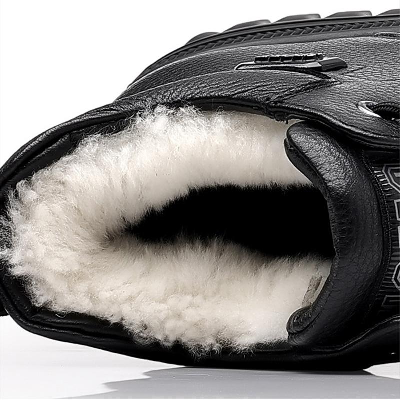 2025 Winter Shoes Mens Snow Boots Warm Plush Cold Winter Fashion Brand Male Footwear Non-slip Flat Ankle Boots Black