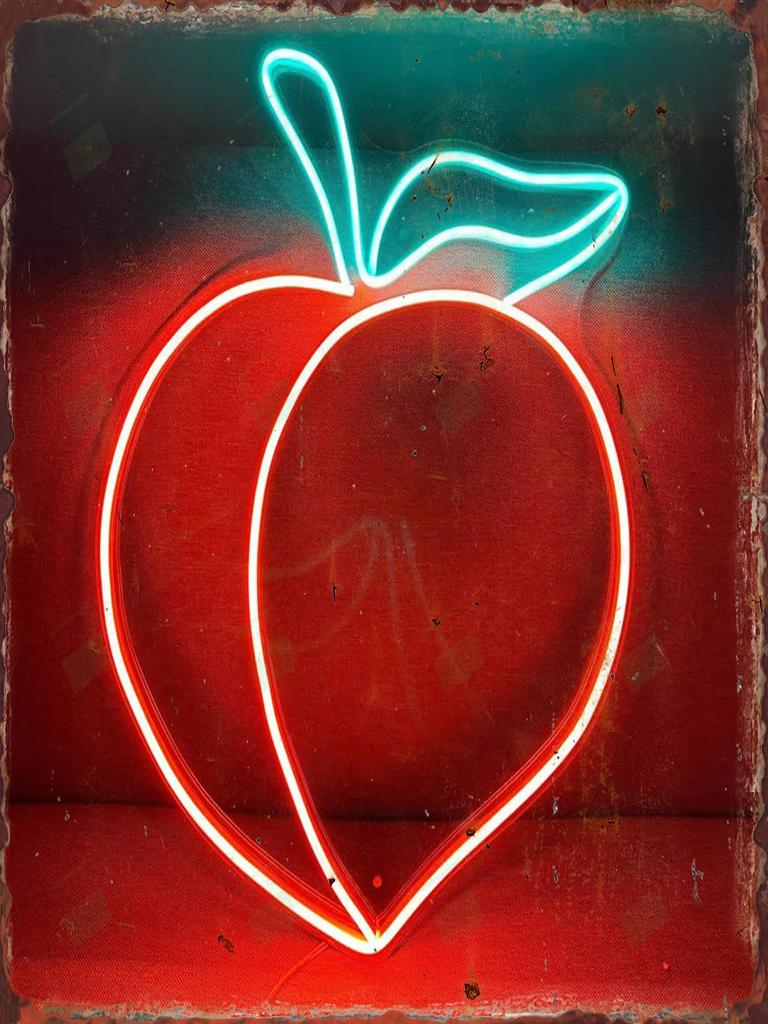Neon Fruit Metal Tin Sign Supermarket Fruits Area Poster Restaurant Background Home Iron Plate Mural Bar Club Wall Decor Plaque