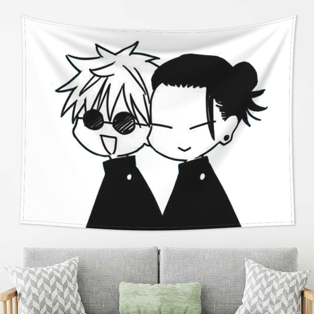 Gojo Satoru And Geto Suguru Tapestry Decor Art Aesthetic Tapestries for Living Room Bedroom Home Wall Cloth Wall Hanging