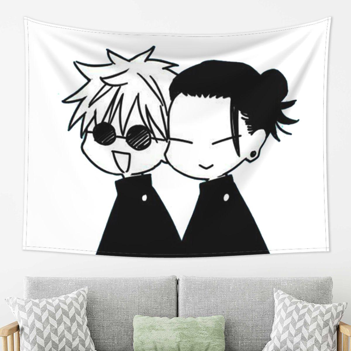 

Gojo Satoru And Geto Suguru Tapestry Decor Art Aesthetic Tapestries for Living Room Bedroom Home Wall Cloth Wall Hanging 74x94cm(29x37in)