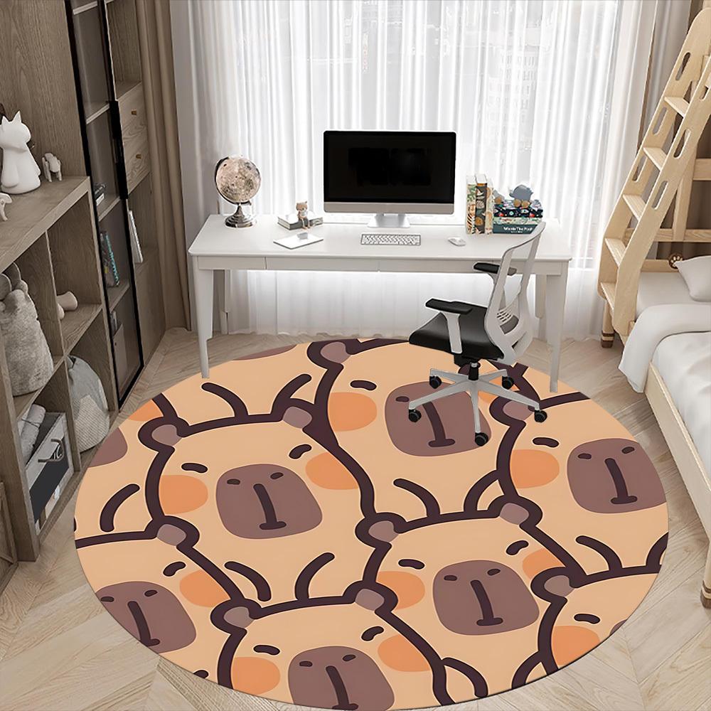 1PC Koala Pattern Office Round Area Rug,  Mat Suitable ForOffice, Under Office Chairs Bedroom Living Room Home Decor, Room Deco