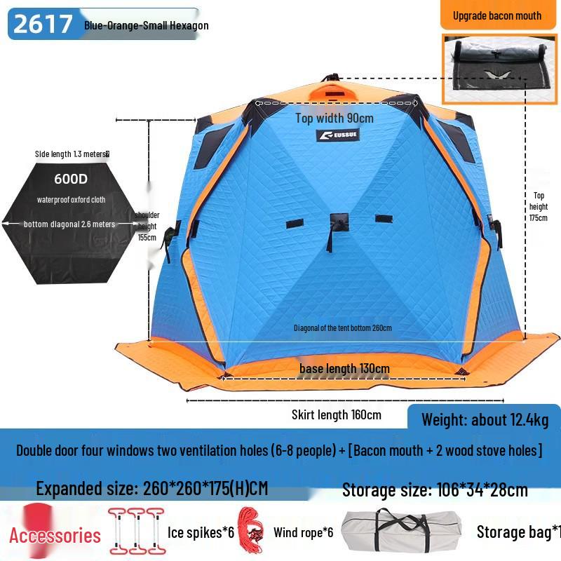 Winter Warm Tent: Insulated Cotton Ice Fishing & Camping Shelter