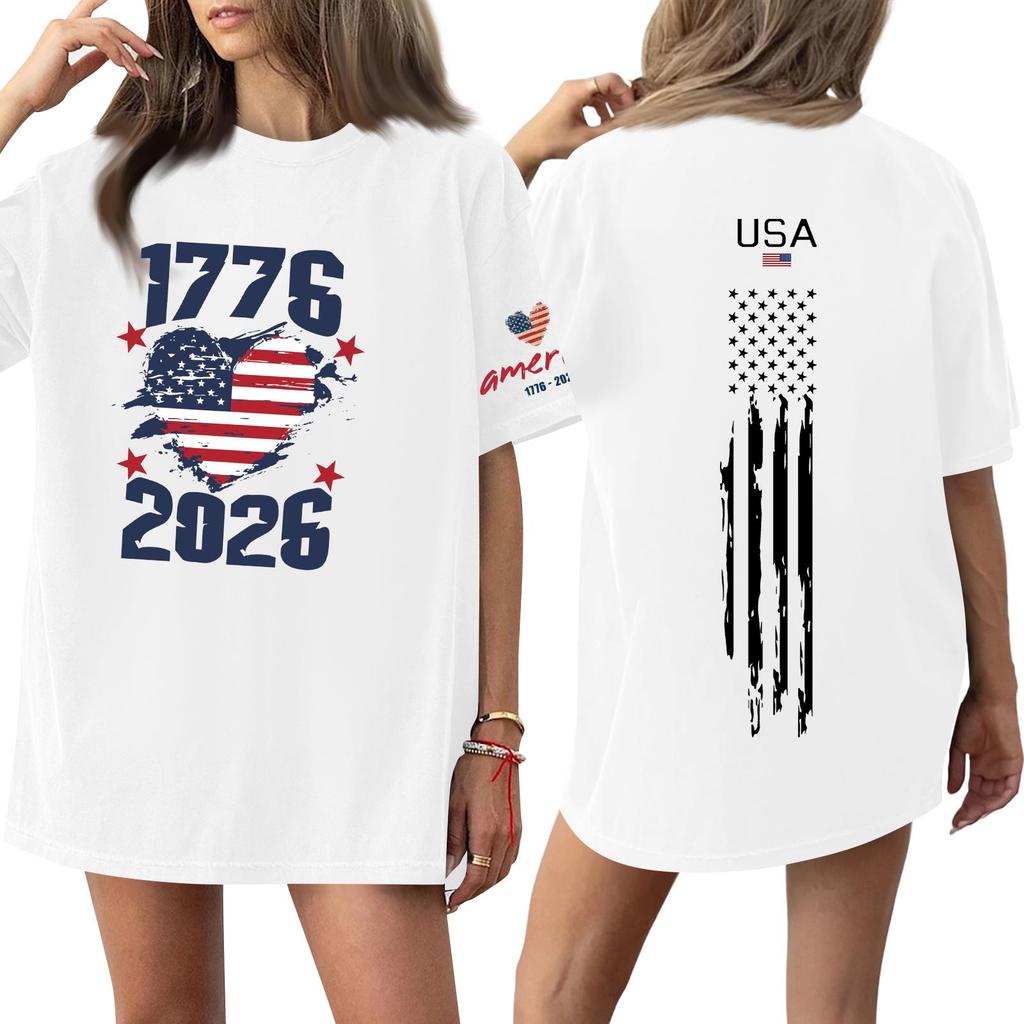 Damen Lässiges Mode Rundhals Lässiger Print Kurzarm T-Shirt Top