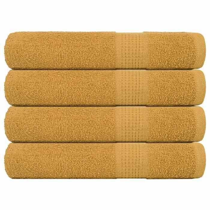 VidaXL Serviettes 4 pcs doré 100x200 cm 360 g/m² 100% coton, serviette de plage, serviette d'invité, grande serviette de 136819