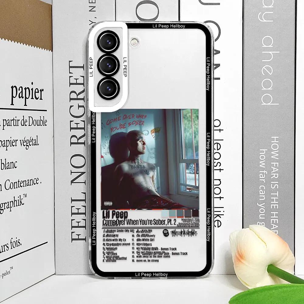 Rapper Lil Peep Hellboy Love Phone Case for Samsung Galaxy S21 S23 S24 S25 Ultra Plus FE Clear Soft Cover for Samsung S22 Fundas