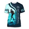 Custom Name 3D Print Diver T Shirts Tops Summer Short Sleeve Casual Scuba Diving Tshirt for Men Clothes Mens Shirts