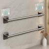 Two Layer Punch-Free Towels Holder Bar Bathroom Storage Rack Towel Rack Organizer Wall-Mounted Towel Shelf