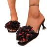Fashion Ladies Shoes 2025 Fashion Open Toe Women's Slippers Fashion Floral Dress Summer Color Matching Plus Size Best Seller High Heels