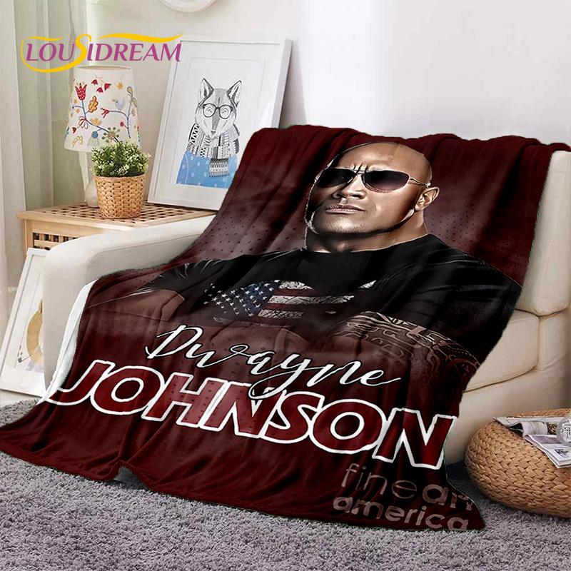La Roccia Dwayne Johnson Attore Coperta Morbida in Flanella, Coperta da Lancio Coperta Confortevole per Picnic Letti Divano Casa Camera da Letto Regalo
