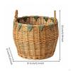 Handwoven Wicker Storage Basket OpenTop Woven with Handles for Living Room, Kitchen, Entryway