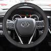Coprivolante Universale in Pelle per Toyota RAV4 2020 2021 Stile Sportivo Diametro 38cm Nero Rosso Doppia Cucitura