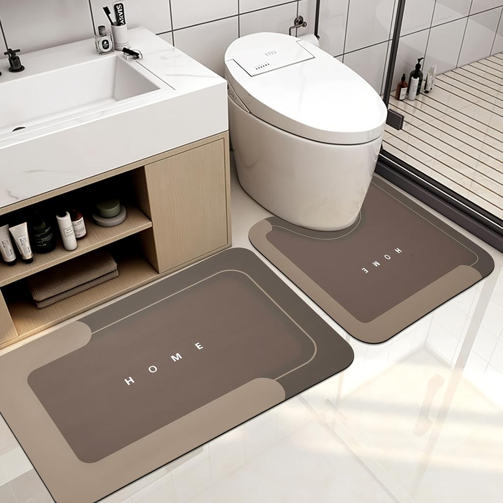 Eenvoudige Badkamervloermat Waterabsorberend Sneldrogend Diatomeeënaarde Vloermat Huishoudelijke Badkamerdeur Slijtvast, Vuilafstotend En Antislip Vloer