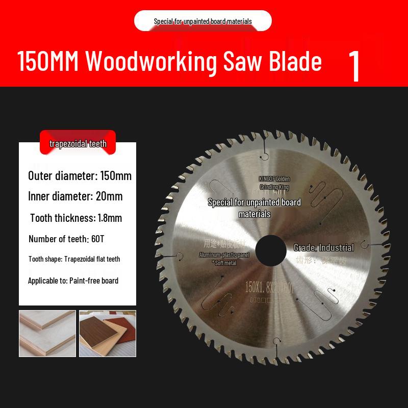 Gold King Eco-Friendly Circular Saw Blade for Woodworking: Paint-Free, Flat-Top Tooth, No Chipping
