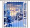 Christmas Shower Curtain Retro Farmhouse Rustic Horse Xmas Tree Winter Near Year Fabric Decorative Bathroom Curtains With Hooks