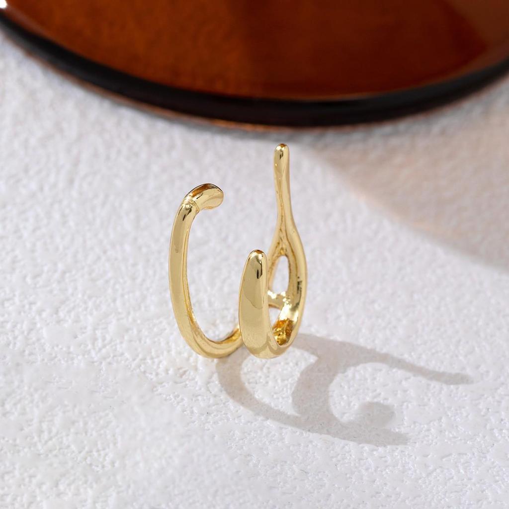 Exclusivo Ear Cuff de Camada Dupla Brilhante com Diamantes de Alto Padrão: Design Versátil e Indolor