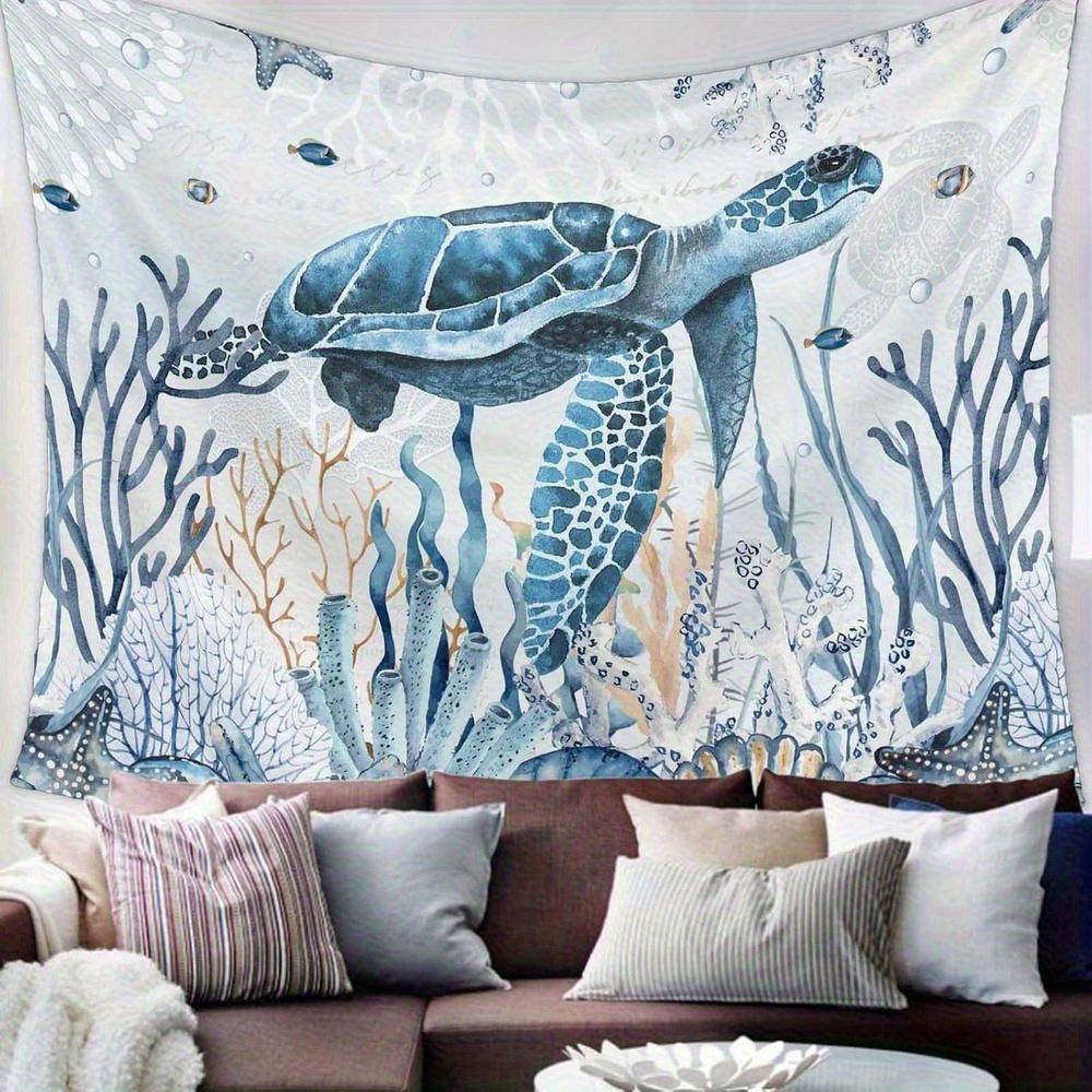 1pc Summer Dolphin Tapestry Wall Hanging - Soft Peachy Light Beige Fabric, Fade Resistant, Suitable for Living Room, Bedroom