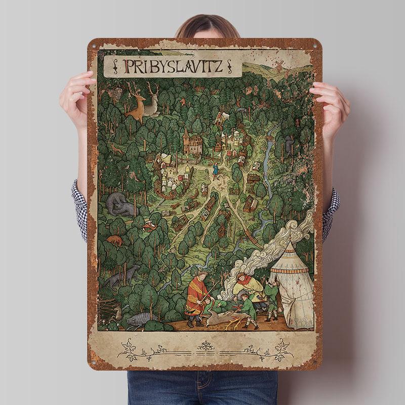 Kingdom Come Deliverance Poster in Latta Arte da Parete Personalizzabile Segni in Latta Metallici Retro Vintage per Casa e Decorazione Gaming