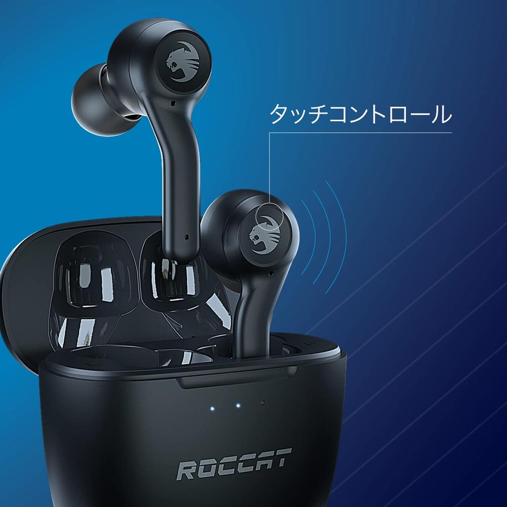 ROCCAT Syn Buds Air Wireless Gaming Low IPX4 20 Hours of Battery for and Switch Japanese Earphones, Bluetooth, Latency, 60ms, Waterproof, Life,