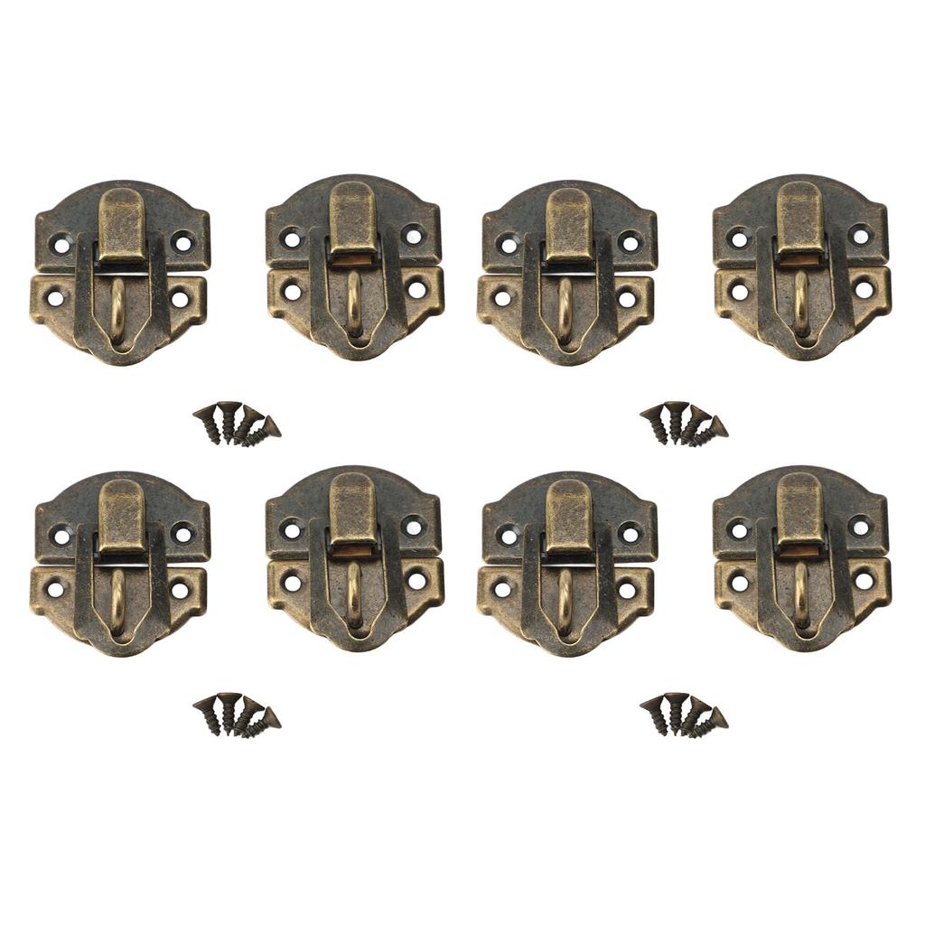 Jewelry Box Hasp Latch Iron and Zinc Alloy Lightweight Retro Style Decorative Hasp Latch Bronze