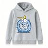 Kids Boys Girls Crewneck Hoodie, Cute Fuzzy Cartoon Monster Aloha Print Casual Long Sleeve Pullover Sweatshirt, Cozy Lightweight Tops For