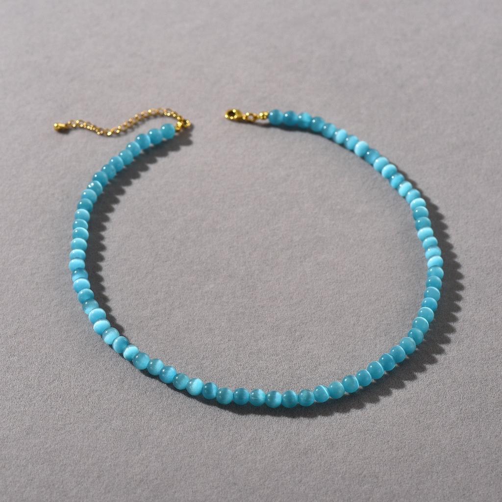 Bohemian Temperament Fresh Opal Beaded High-End Strong Chain Niche Personality Trend Versatile Necklace