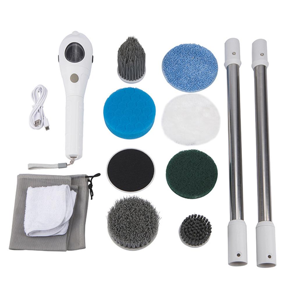 

Бытовая многофункциональная щетка для чистки, электрическая щетка для чистки отжимом для ванной комнаты, кухни, окон, туалета белый
