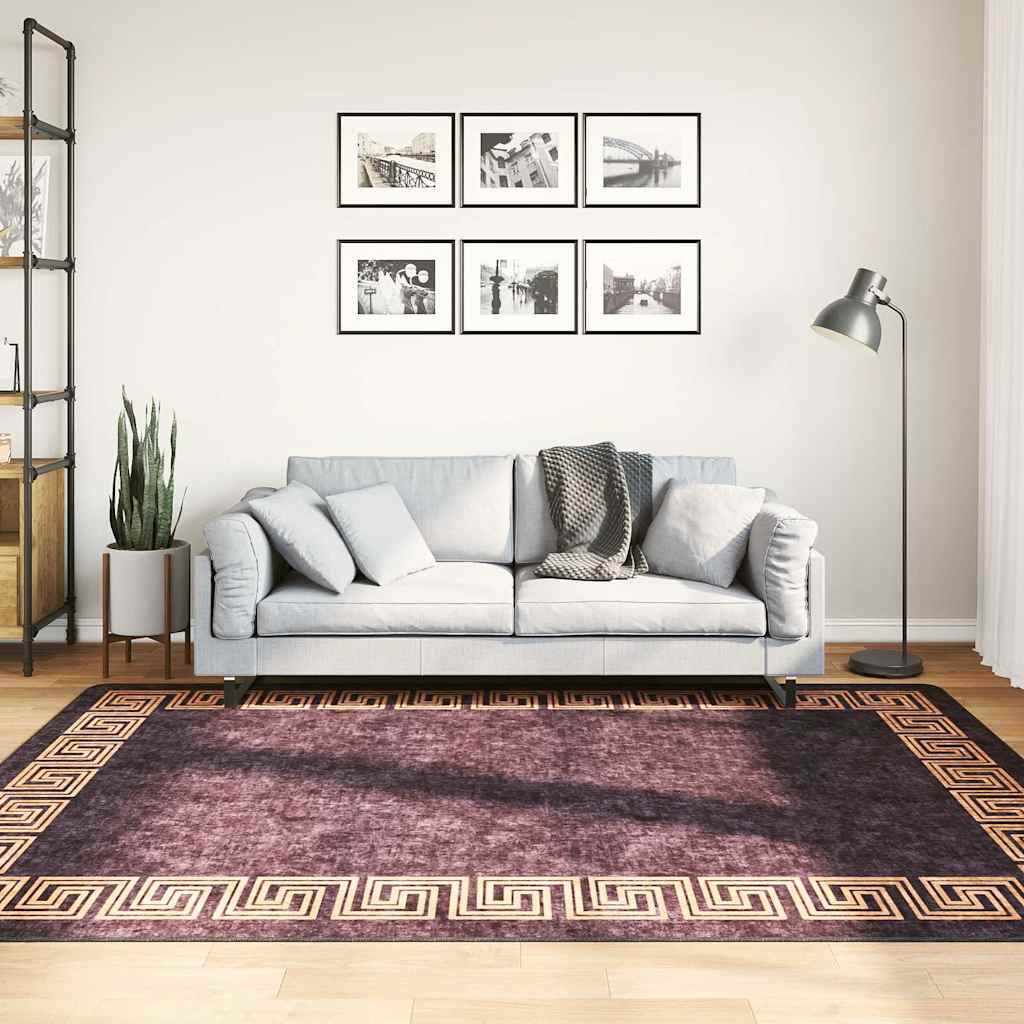 vidaXL Teppich Waschbar Schwarz und Golden 160x230 cm schwarz