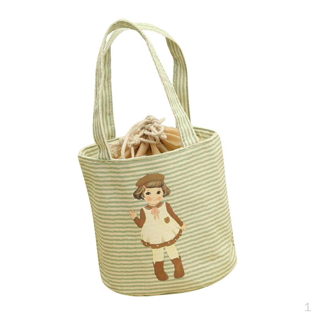 Cute Portable Insulated Canvas Cooler Picnic Thermal , Outside is waterproof cloth material,