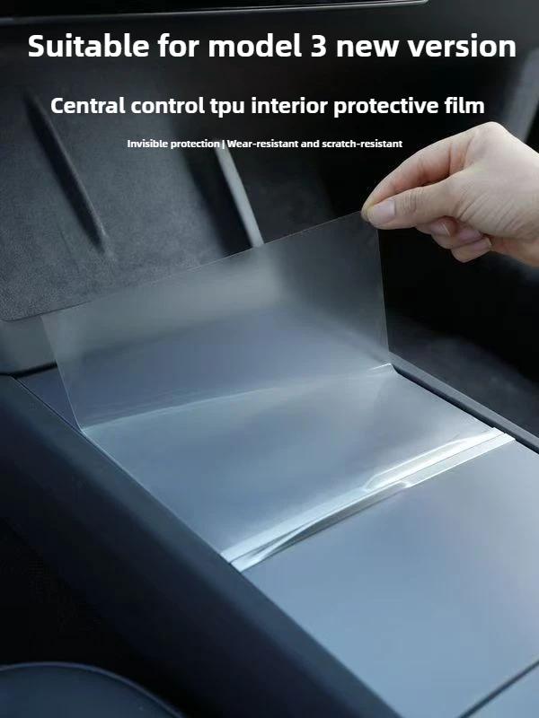 TPU Anti-scratch Protective Film Center Console Sticker for Model Y Juniper Model 3 Highland 2026 Easy Install Quality