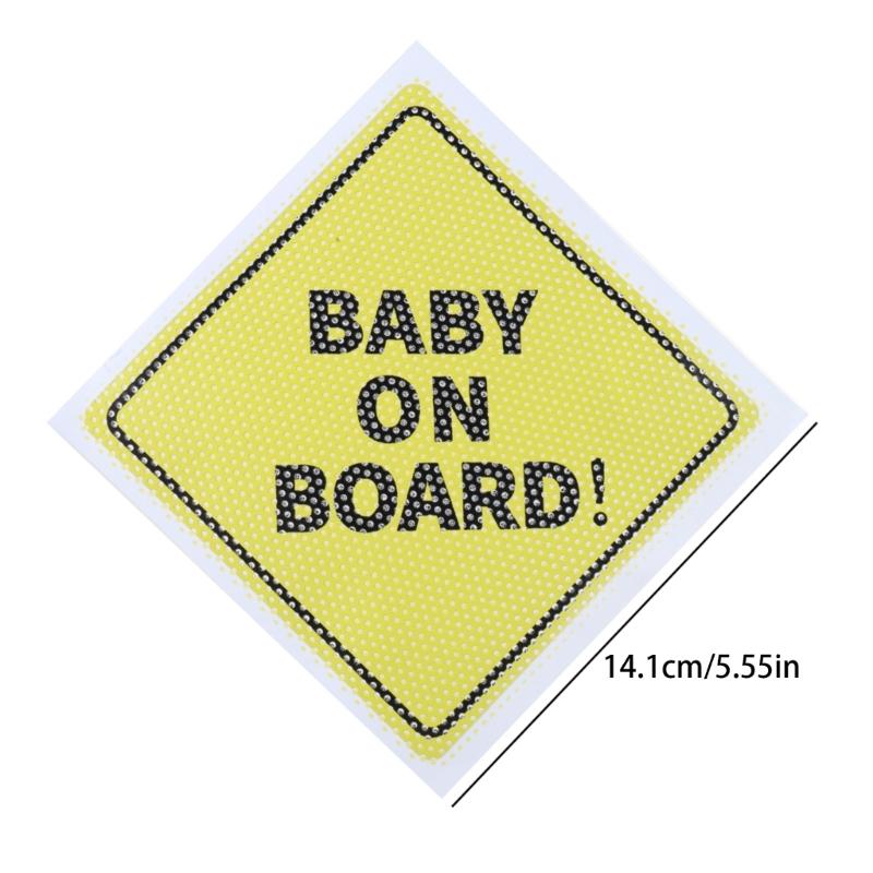 Baby on Boards Car Decals Night Reflective Stickers PVC Auto Decals Decorative Vehicle Decal for Enhanced Child Safety