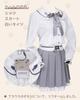 JIURUN Vestido de Uniforme Escolar Lolita Cosplay Menina de Escola Mori Girl Tamanho Grande Blazer JK Saia Plissada Conjunto de Blusa Camisa Saia Meias Brancas G