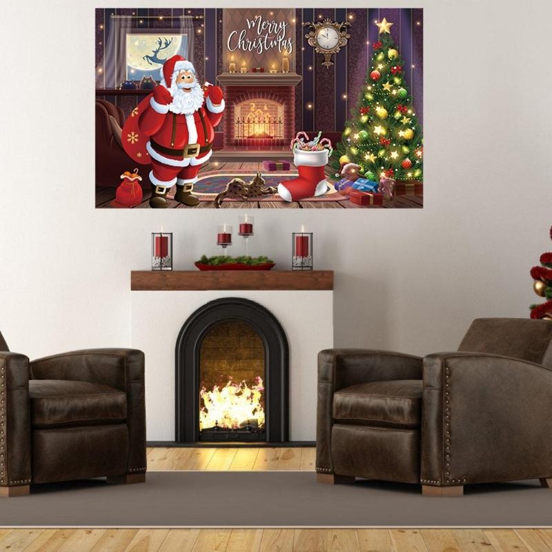 Large Christmas Backdrop Decorative Cloth 70.8x43.3Inch Polyester Fabric For Holiday Decorations And Family Gathering
