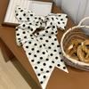 Silk scarf, long strip, high-end sense, retro polka dot neck tie, necktie, versatile streamer, headband, decorative belt.