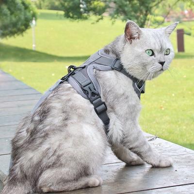Cat Harness and Leash Set Escape Proof For Small Medium Dog Cat Breathable Reflective Adjustable Kitten Chest Strap Pet Supplies