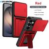 KEYSION Card Holder Bag Phone Case for Samsung S26 Ultra 5G Slide Camera Protection Kickstand Shockproof Cover for Galaxy S26+5G
