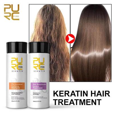 Crème de traitement capillaire professionnelle à la kératine brésilienne, lissante, lissante, traitement du cuir chevelu, shampooing purifiant, soins capillaires