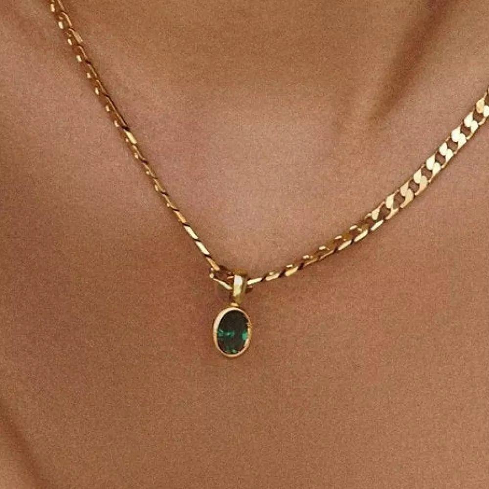 Multicolour Zircon Pendant Necklace Stainless Steel Stainless Steel Jewelry Gift Giving