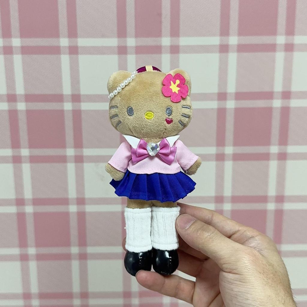 Hello Kitty Style Up Mascot Mascot Holder Pendant Plush Key Ring Keychain Cute Character Merchandise [PNN] (Pink Quilt)