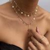 European and American jewelry retro star long fringed necklace, simple personality ins geometric metal wind collarbone chain