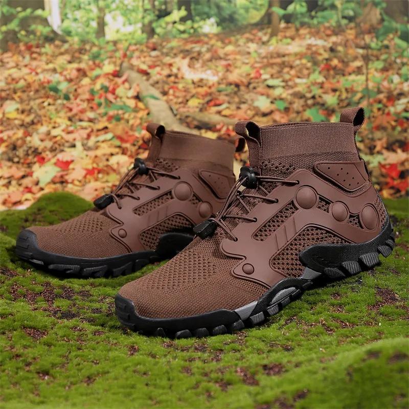 Fashion Outdoor Climbing Shoes High Top Breathable Anti-Slip Casual Shoes Men's Hiking Shoe Rock Climbing Shoe Men for Zapatillas Male