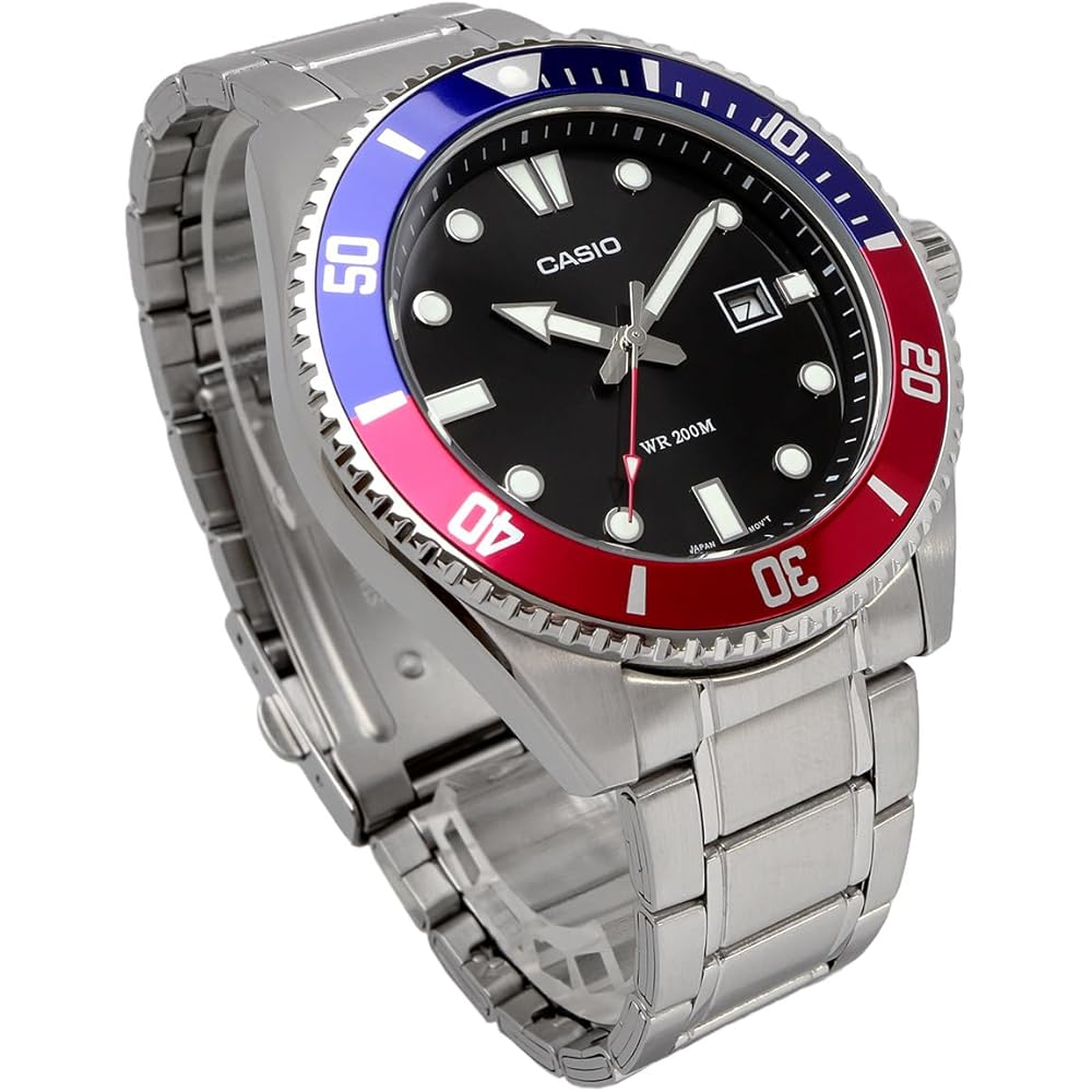 Casio MDV-107D-1A3 Analog Quartz Watch Stainless Steel Water Resistant 200m
