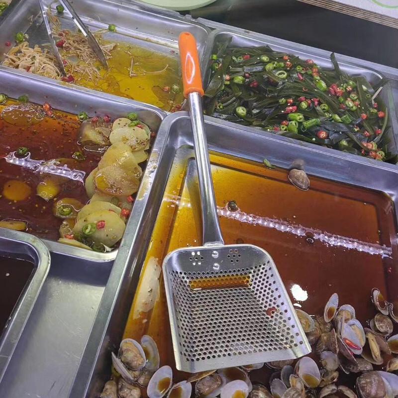 Wutuo Stainless Steel Frying Skimmer with Wooden Handle (Set of 2)