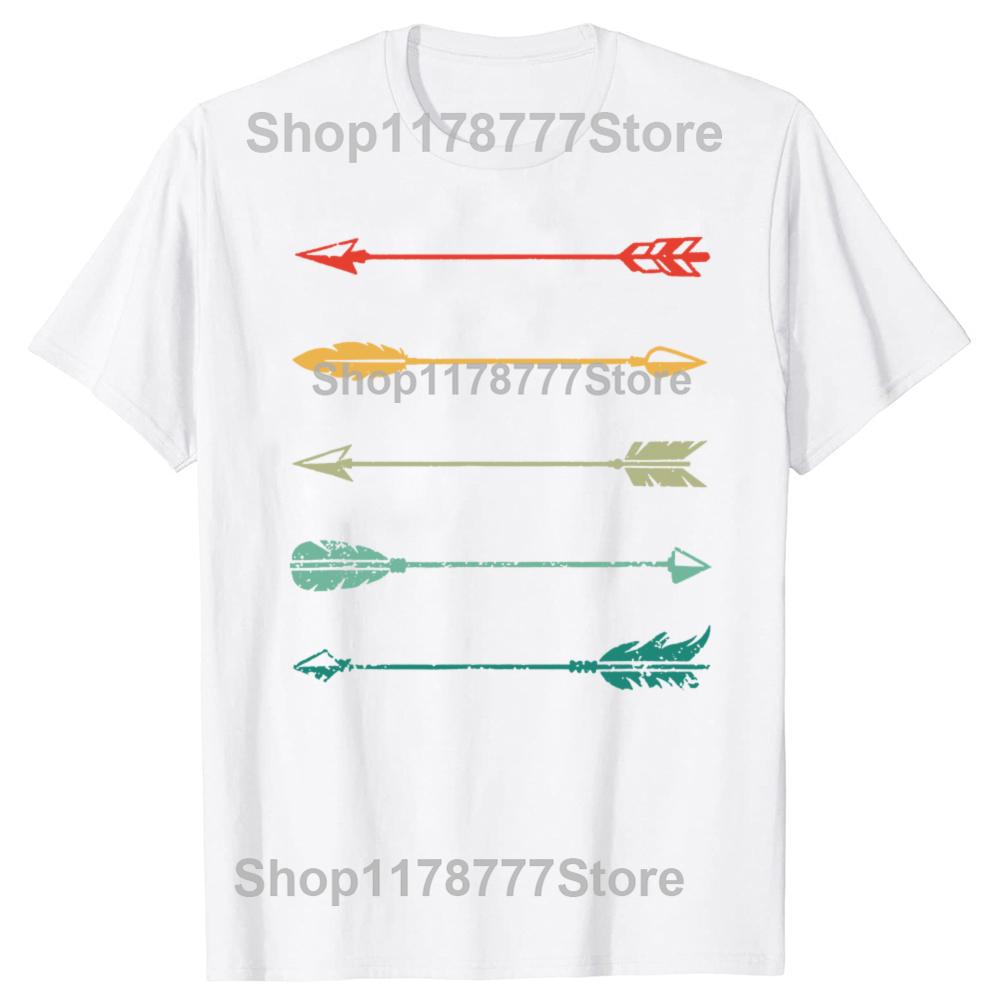 Funny Vintage Arrow Traditional Archery Arrows Bow Hunting Retro T Shirts Mens Clothing Fashion Casual Loose Oversized T Shirt