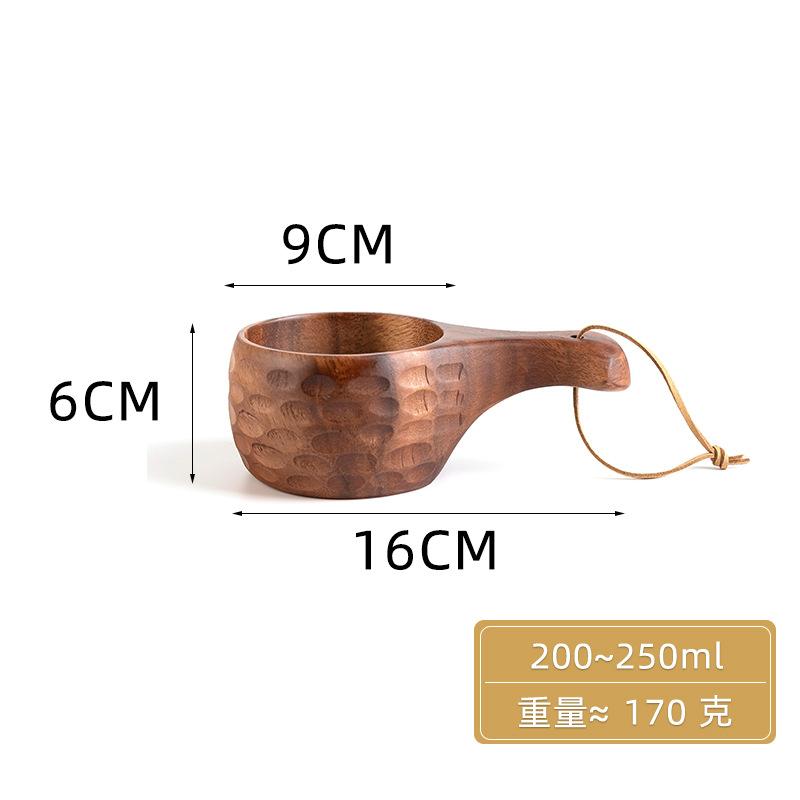 Akazienholz Milchtasse Frühstückstasse Schildkrötenpanzer Finnische Tasse Camping Praktische Tasse Tragbare Outdoor-Tasse Dropshipping Bushcraft