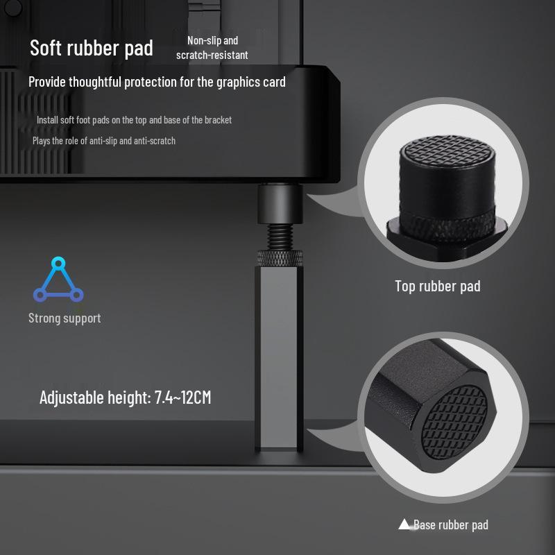 Vertical Telescopic Aluminum Graphics Card Support with Magnetic Base