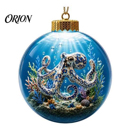 Einzigartige Meeresleben Weihnachtsgeschenke Ozean Kugel Ornament, Klar Acryl Leuchtender Seestern Feiertags Tischdeko Hängende Dekoration für Weihnachten