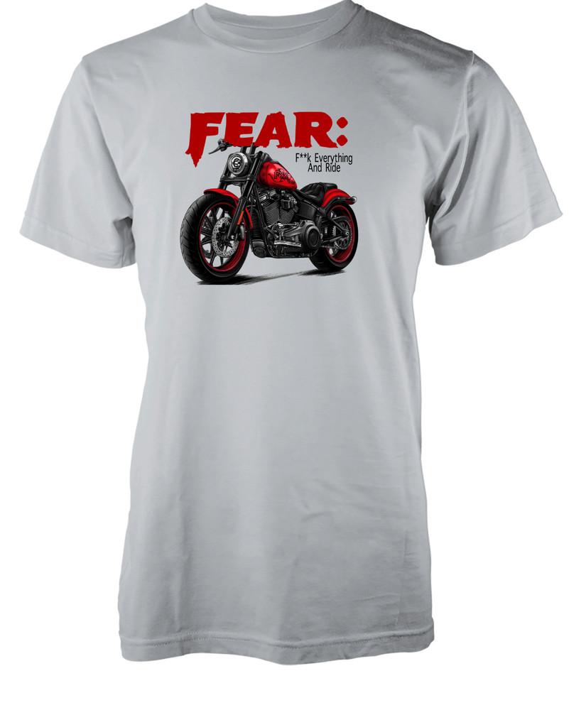 

Funny Unique Motorbike Fear F**k Everything And Ride Novelty Tshirt Adult and Kids L