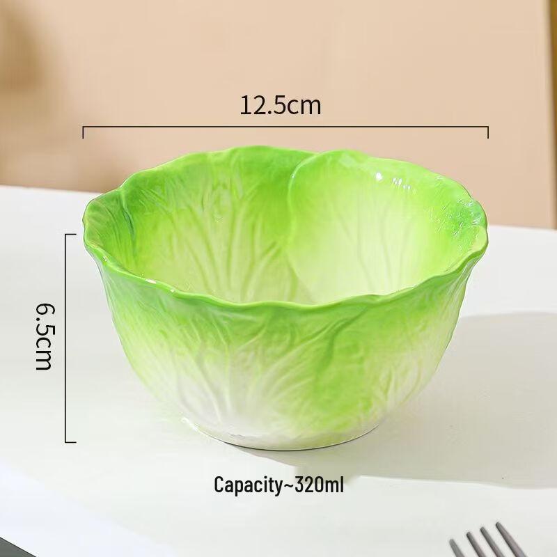 Fortune Cabbage Ceramic Rice Bowl Set