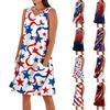 Summer Dresses For Women Loose Beach Vacation Casual Sleeveless V-neck  Sundresses With Pockets Tank Dress