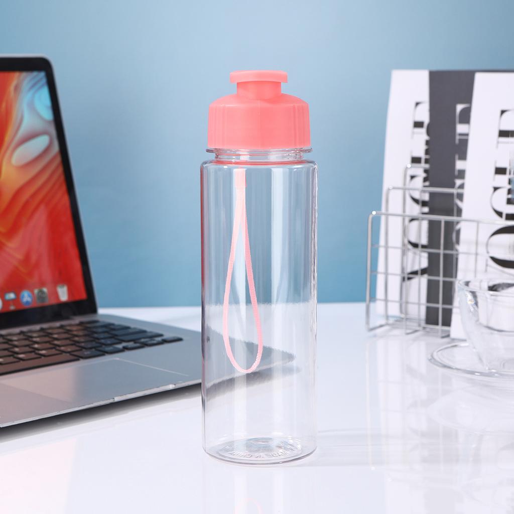 Water bottle summer transparent belt lifting rope plastic cup anti-drop wear-resistant leak-proof sports water cup students go to school cup wholesale